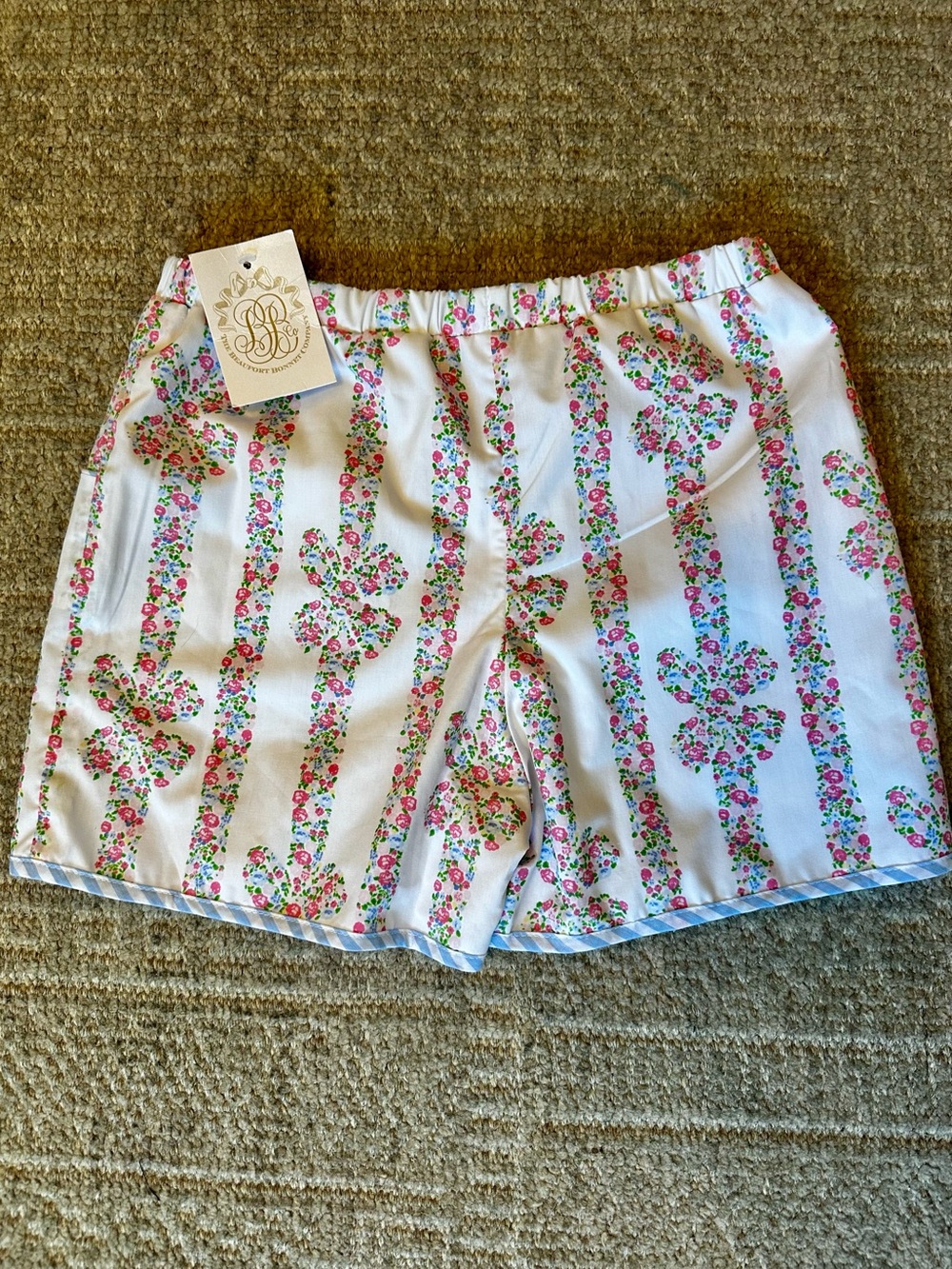NWT TBBC The Beaufort Bonnet Company Ribbons floral shorts girls size 10